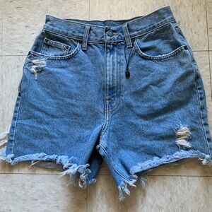 CARMAR SHORTS HIGH RISE Size 27 DISTRESSED DENIM BLUE